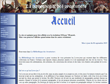 Tablet Screenshot of bibliotheque-des-aventuriers.com